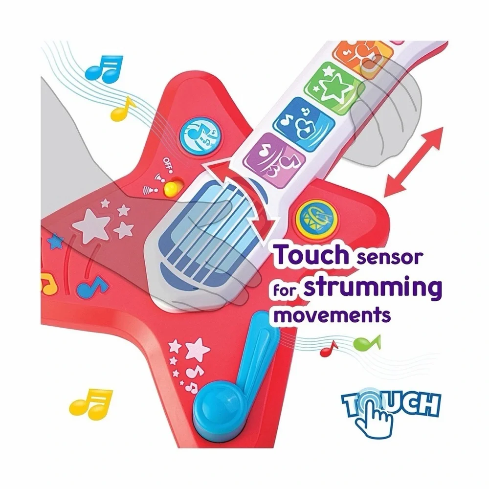 New Magic Touch Guitar, Infant Toddler Light Up Music Toy with Volume Control